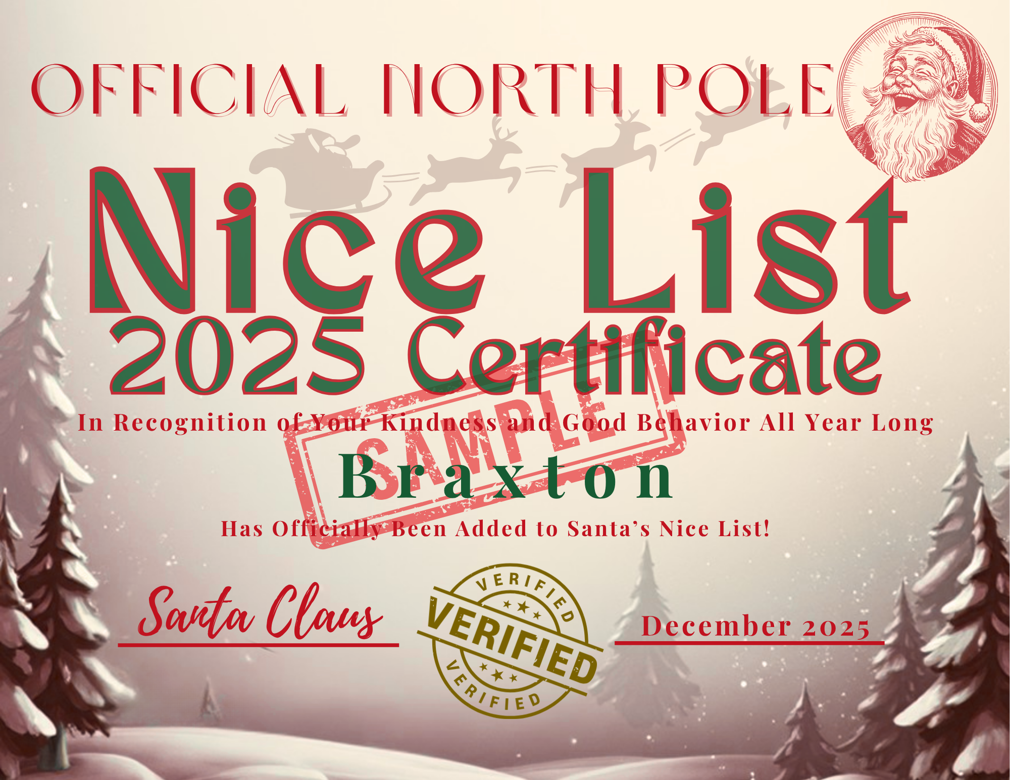 Official Santa Letter & Certificate