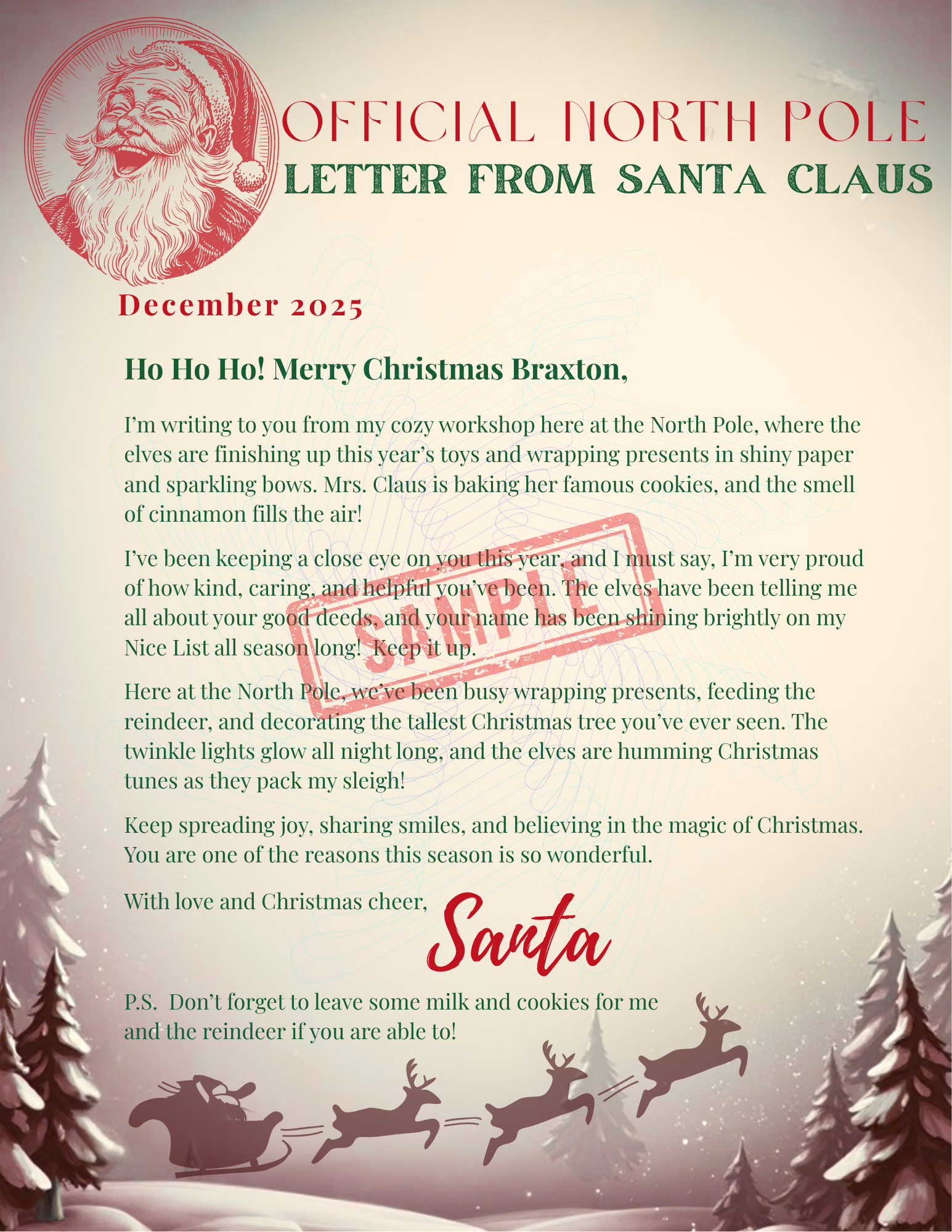Official Santa Letter & Certificate